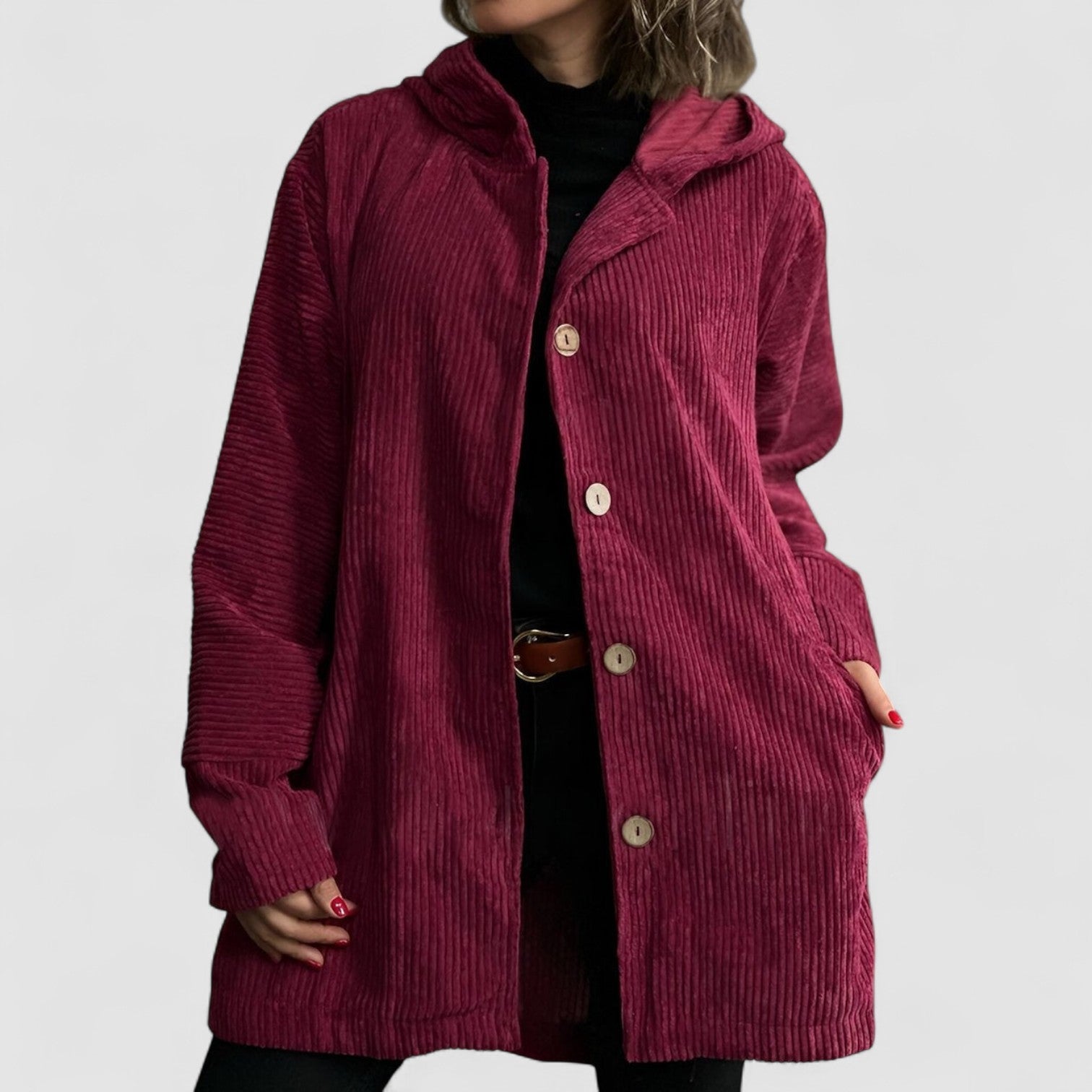 Cordio - Cozy Corduroy Hooded Jacket - Seldom Seen Styles