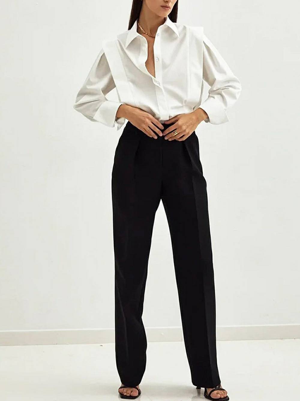 Long Sleeve with Pleated Detailing Top - Seldom Seen Styles