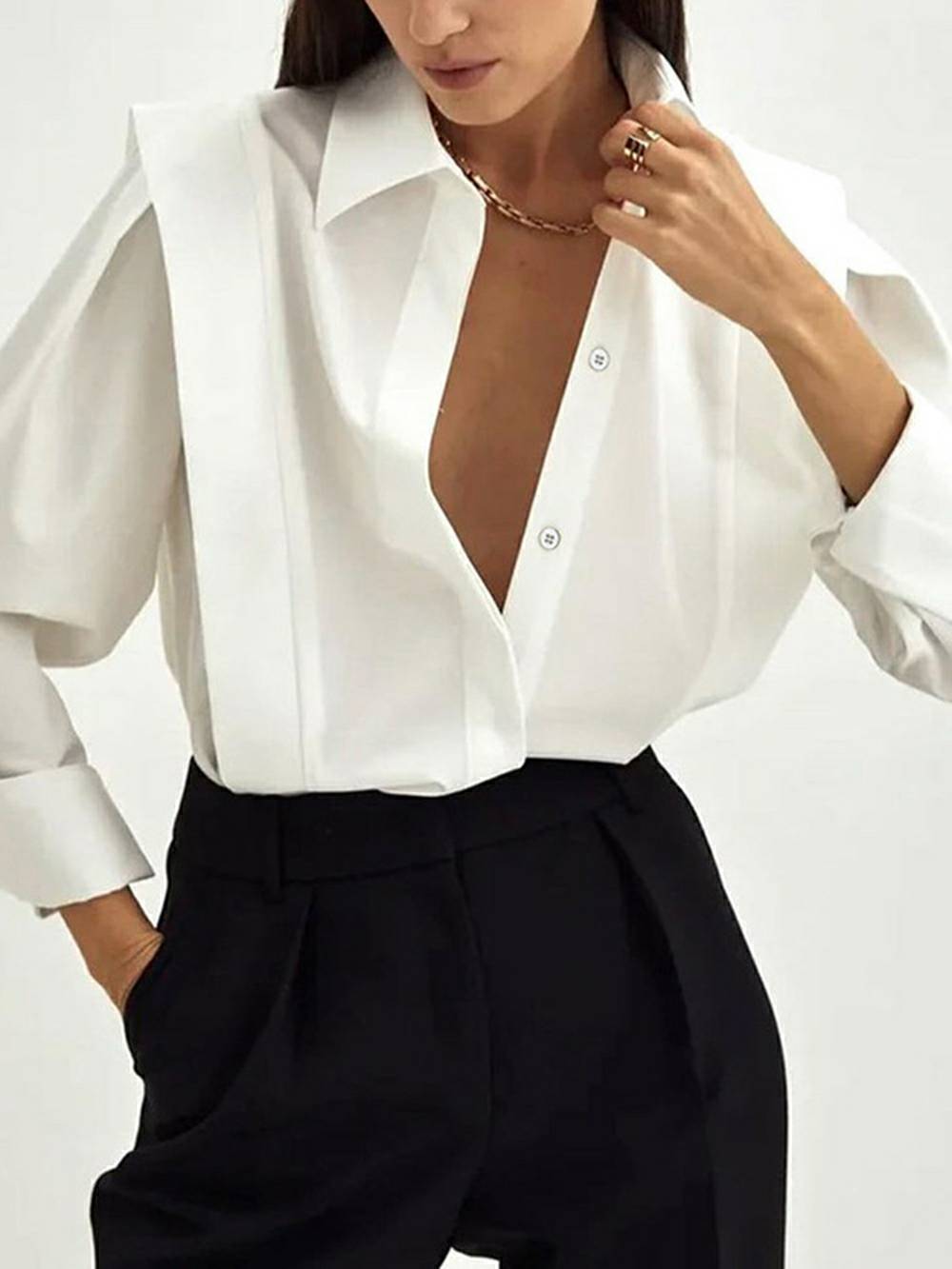 Long Sleeve with Pleated Detailing Top - Seldom Seen Styles