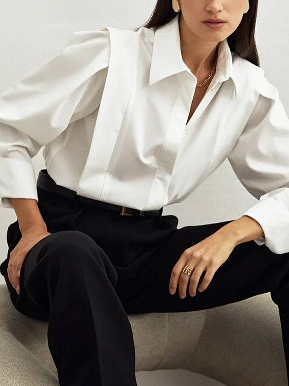 Long Sleeve with Pleated Detailing Top - Seldom Seen Styles