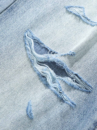 Denim Ripped Washed Distressed Jeans