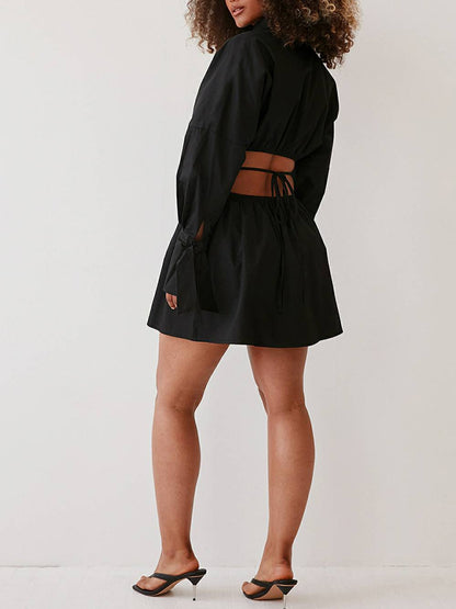 Robe à taille drapée et épaules tombantes