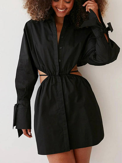 Robe à taille drapée et épaules tombantes