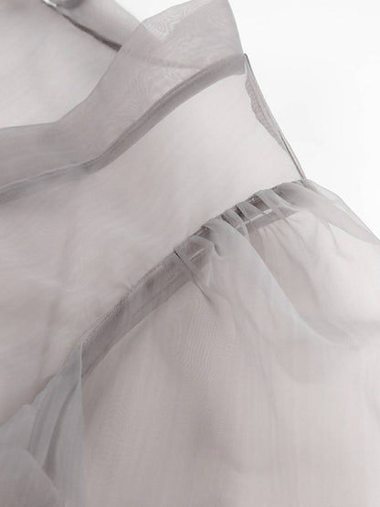 Transparente Sexy Bluse V-Ausschnitt Lange Puffärmel Schleife Schicke Bluse