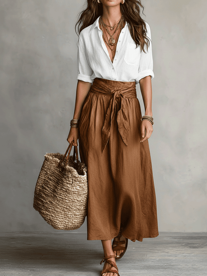 Women's Boho Two Piece Skirt Set Maxi Skirt and Top Casual Summer Vacation Outfit