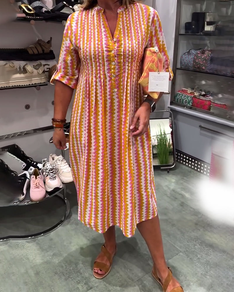 Shirt Dresses for Women Casual Long Sleeve Button Down Loose Striped Cotton Maxi Shirt Dress - Seldom Seen Styles