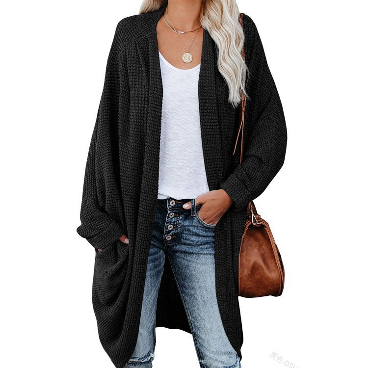 11Color Amazon Women's Cardigan Long Sleeve Cardigan Jacket Large Sweater Loose Bohemian Style Pocket Coat