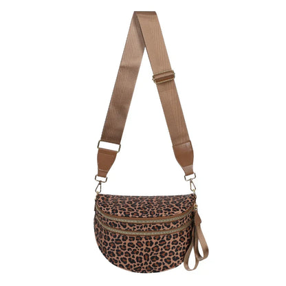 Women's Leopard Print Bum Bag Crossbody Fanny Pack Waterproof Hands Free Travel Vacation Bag