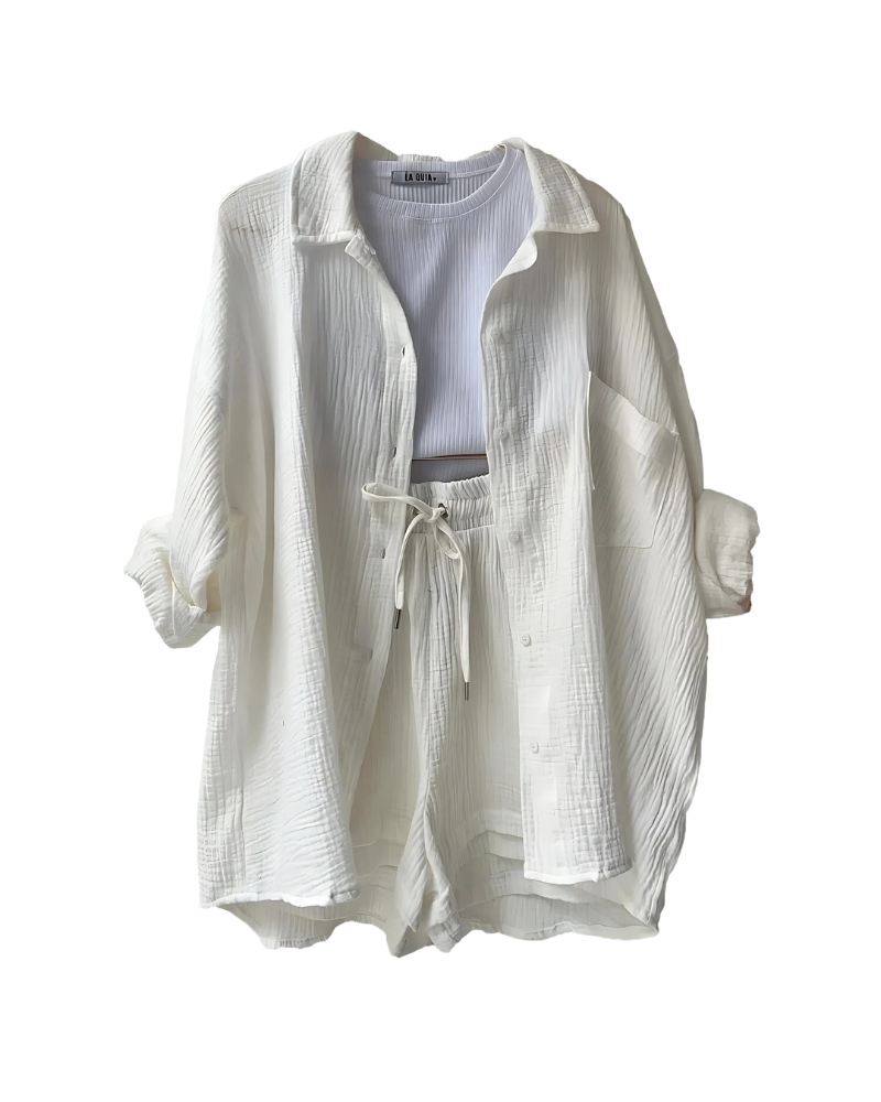 Modern Button-Up Shorts Set - Seldom Seen Styles