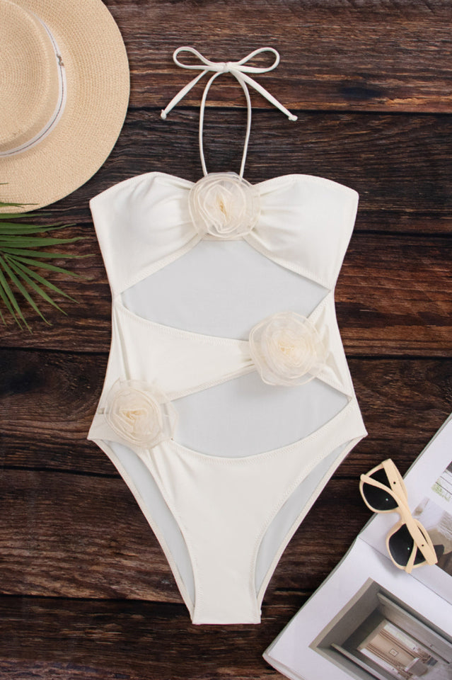 Flower Decoration One Piece Swimsuit - Seldom Seen Styles