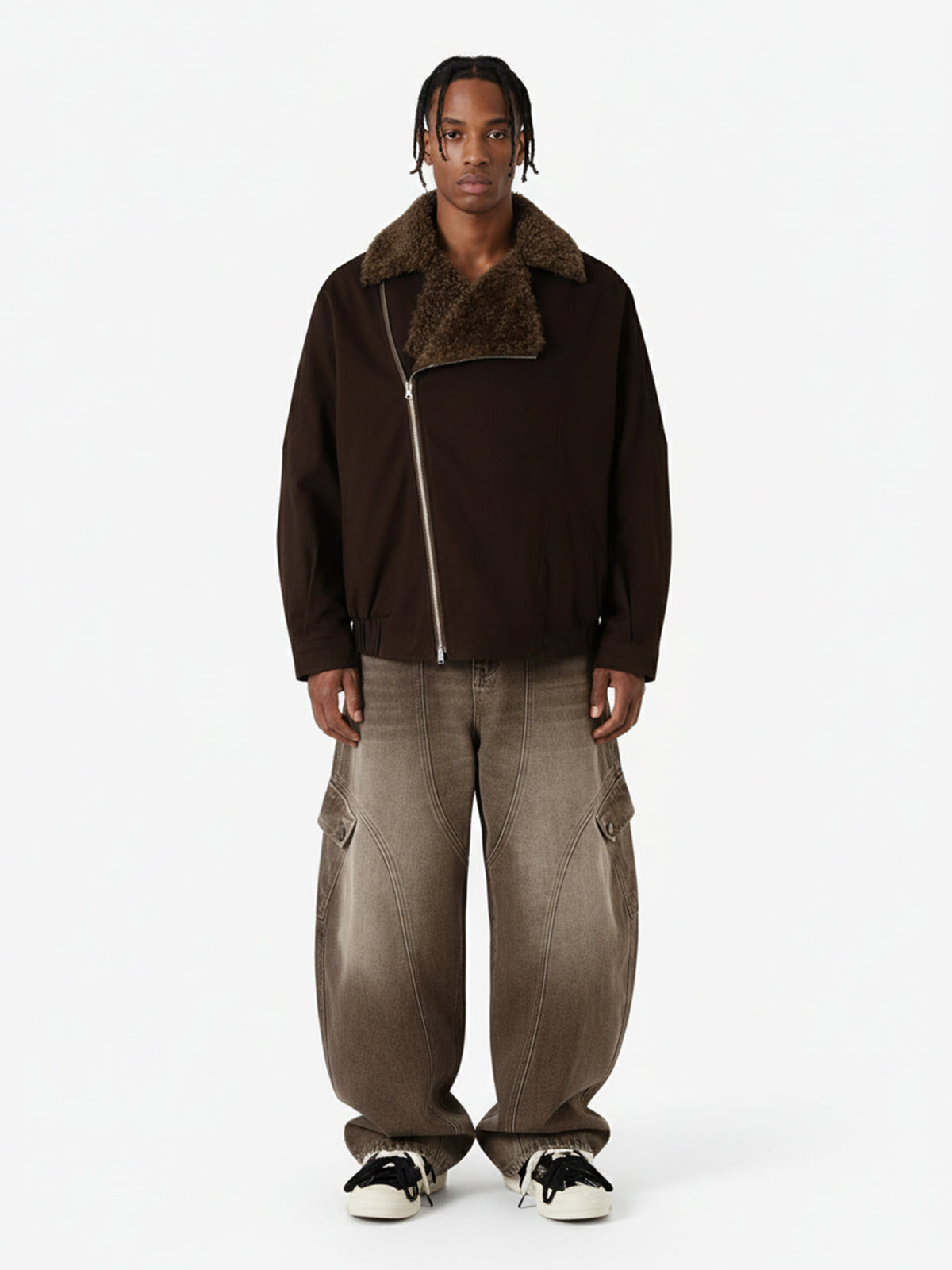 Vintage Washed Workwear Barrel Jeans 