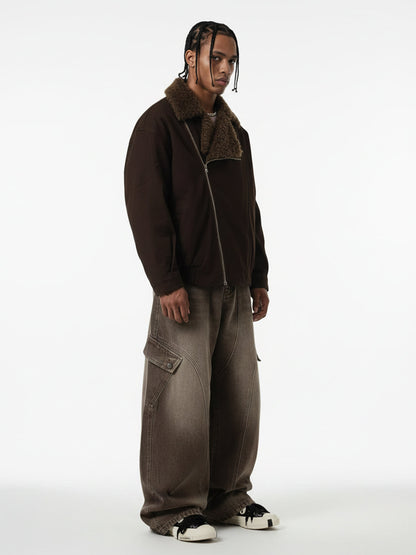 Vintage Washed Workwear Barrel Jeans