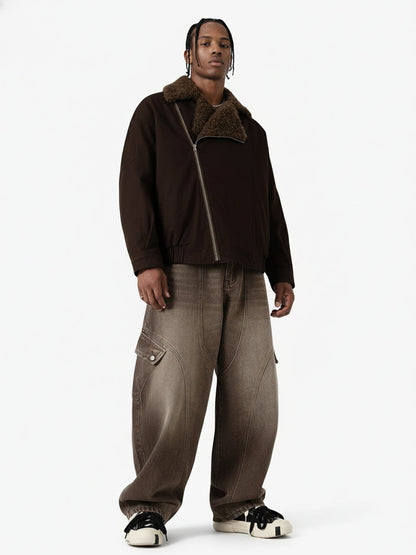 Vintage Washed Workwear Barrel Jeans