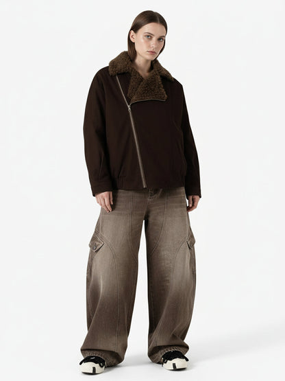 Vintage Washed Workwear Barrel Jeans