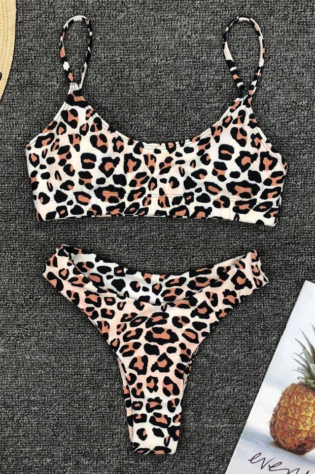 Leopard Print Bikini Set (Multicolor) - Seldom Seen Styles