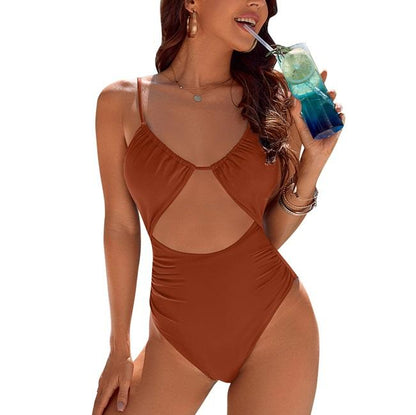 Womens One Piece Swimsuit Tummy Control Bathing Suit Sexy Flattering Cheeky High Cut Out Cute Ladies Swimwear - Seldom Seen Styles