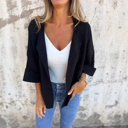 Casual Faux Suede Cardigan Buttonless Solid Color Lapel Jacket for Women,Peculiaral Faux Suede Cardigan for Layering