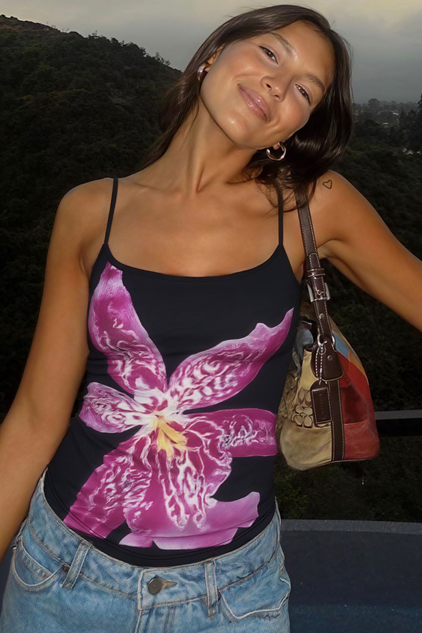 Women's Floral Print Spaghetti Strap Cami Top Chic Sexy Slim Fit Sleeveless Polyester Spandex Summer Casual Going Out Party Top - Seldom Seen Styles