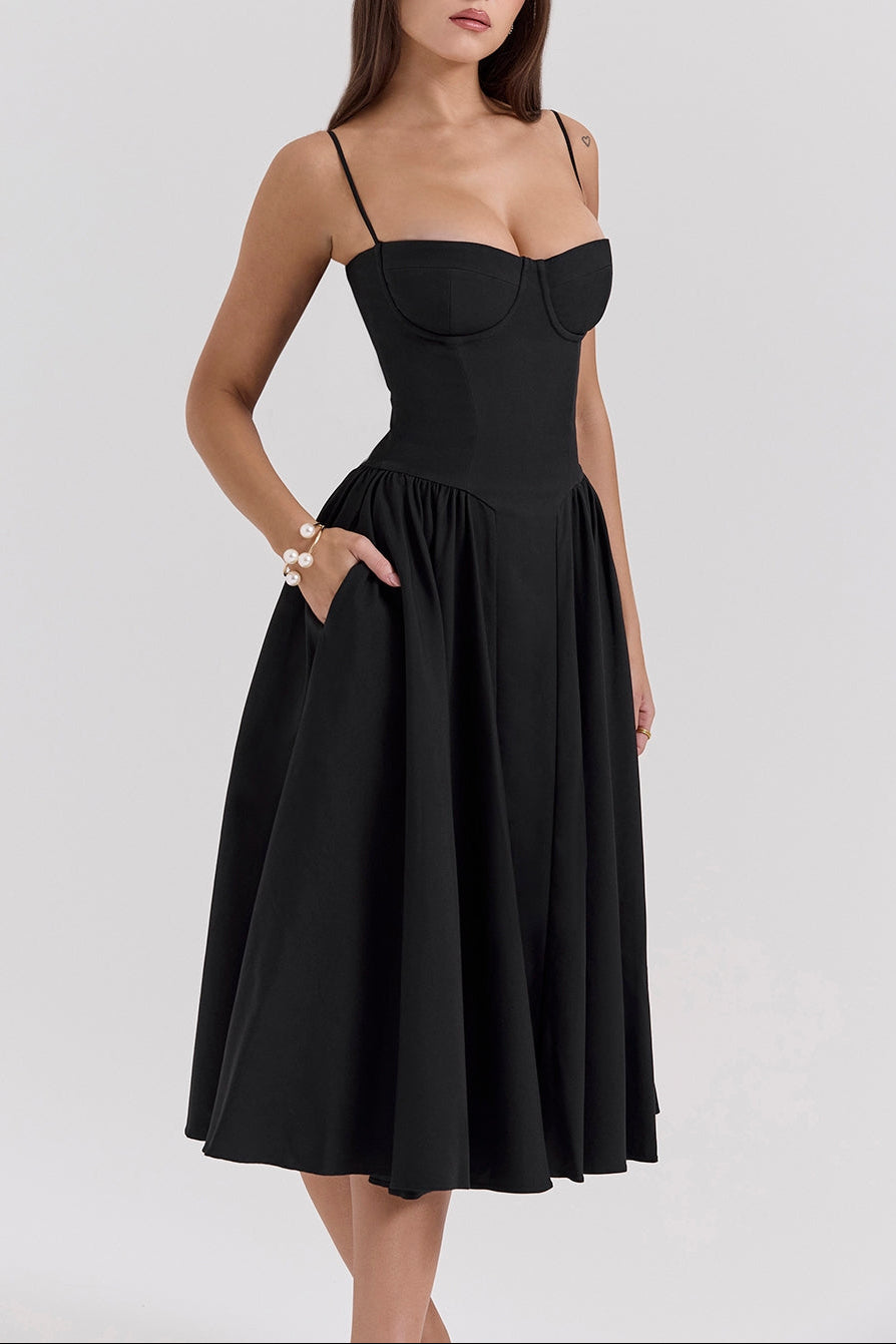 Hannah Midi Dress in Red