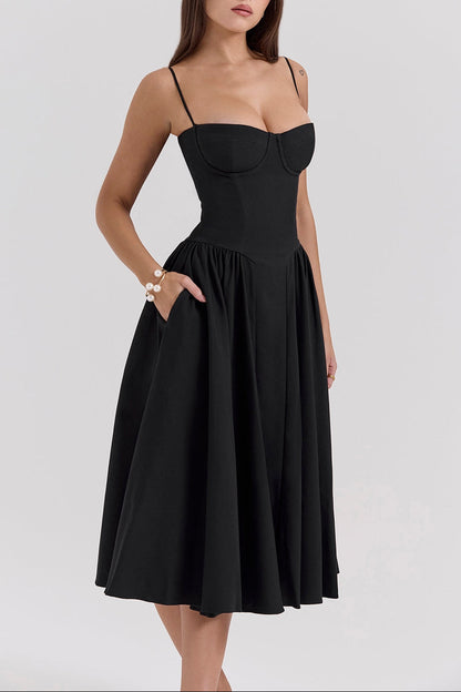 Hannah Midi Dress in Red