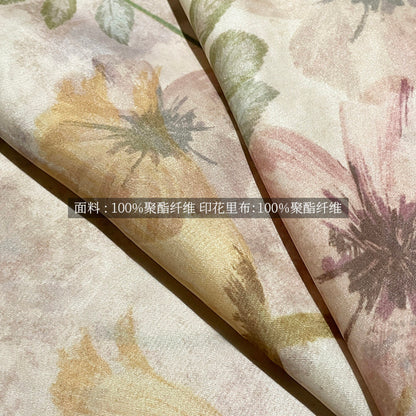 Vintage Oil Painting Floral Print Midi Skirt 100% Polyester Side Zip A-Line Elegant Summer Skirt