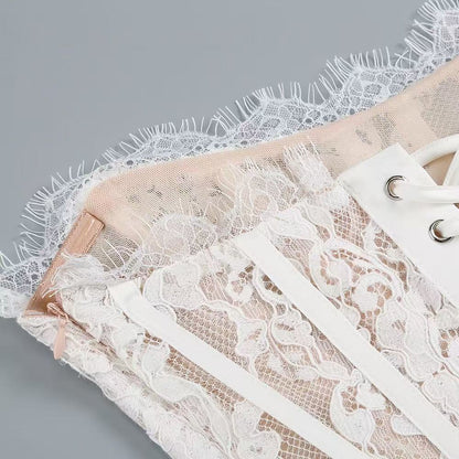 The lace corset mini dress