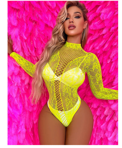 Sexy Lingerie for Women Naughty Fishnet Lingerie Set Bodysuit Outfits Teddy Sheer Mesh Erotic