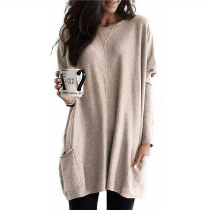 Chicbeautyy Damen leichtes Langarm-Tunika-Top