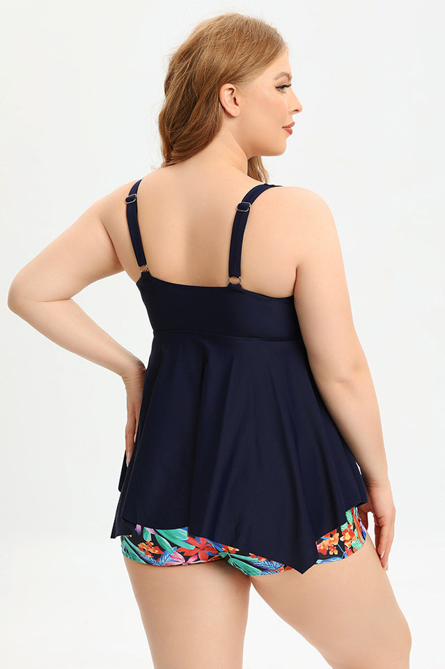(L-5XL) Plus Size Tankini Swimsuit - Seldom Seen Styles