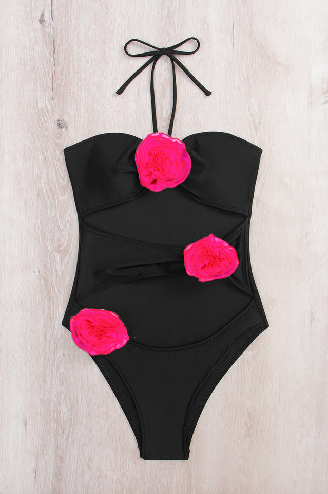 Flower Decoration One Piece Swimsuit - Seldom Seen Styles