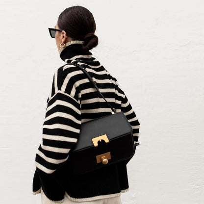 Tracy - Oversized Striped Turtleneck Sweater