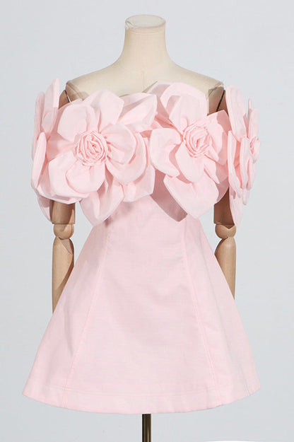 Chabela schulterfreies Minikleid mit Blumenmuster