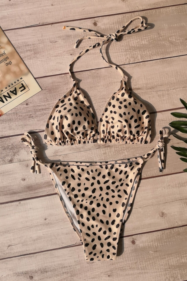 Polka Dot Print Push Up Brazilian Swimsuit - Seldom Seen Styles