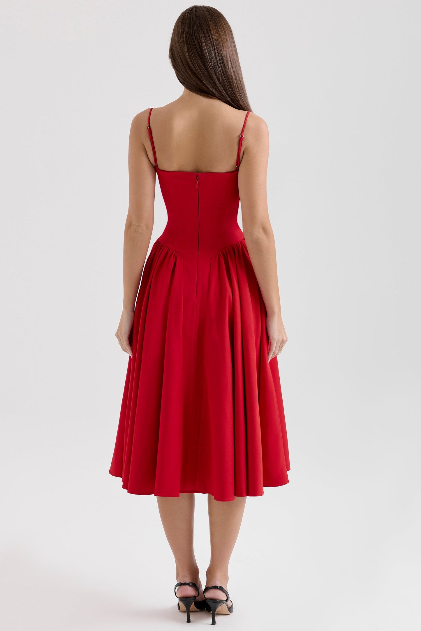 Hannah Midi Dress in Red