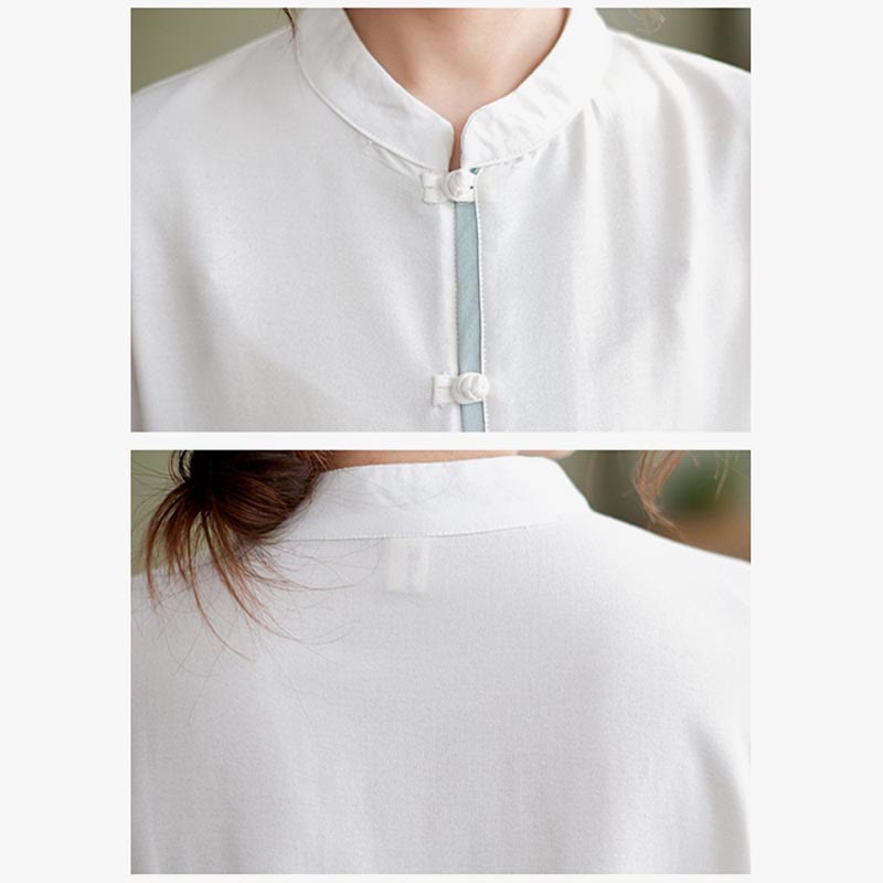 Buddha Stones 2Pcs Tang Suit Long Sleeve Shirt Top Pants Meditation Zen Tai Chi Cotton Linen Clothing Women's Set - image 11