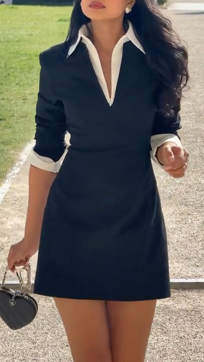 Ladies' Lapel Temperament Commuting Dress