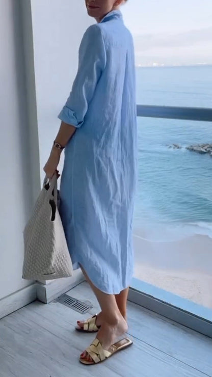 Ladies' Lapel Breasted Casual Dress