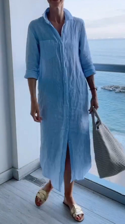 Ladies' Lapel Breasted Casual Dress