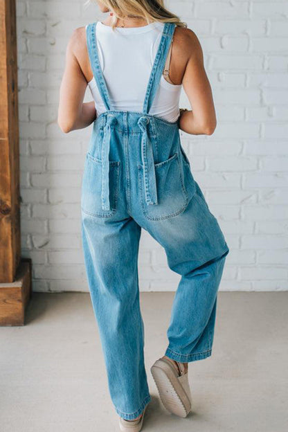 Women's Straps Washing Water Casual Jumpsuit