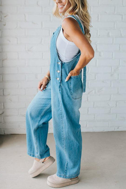 Women's Straps Washing Water Casual Jumpsuit