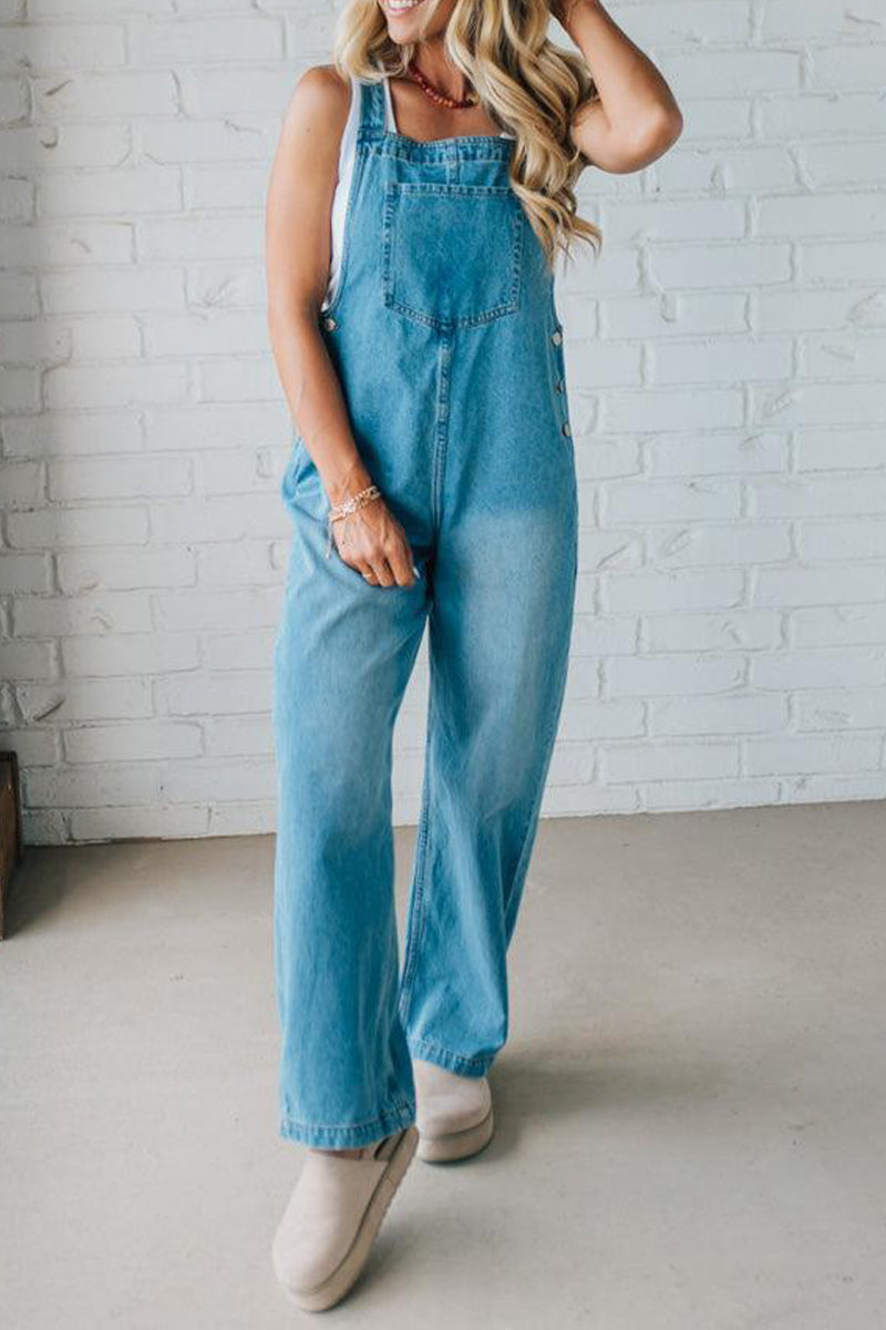 Women's Straps Washing Water Casual Jumpsuit - Seldom Seen Styles