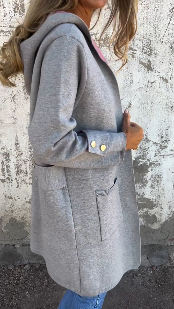 Women Round Neck Hooded Casual Jacket - Seldom Seen Styles