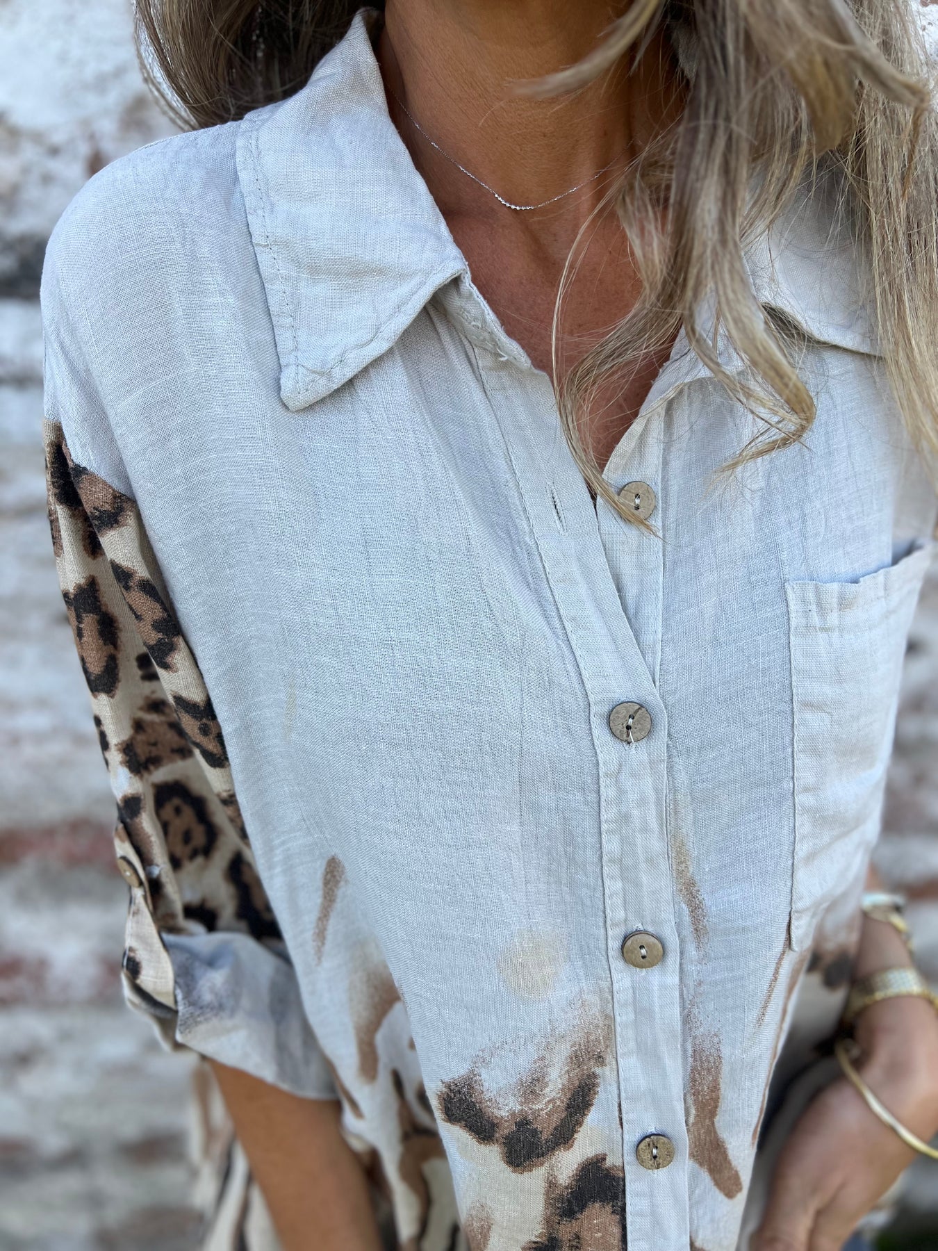Ladies Lapel Breasted Printed Casual Top - Seldom Seen Styles
