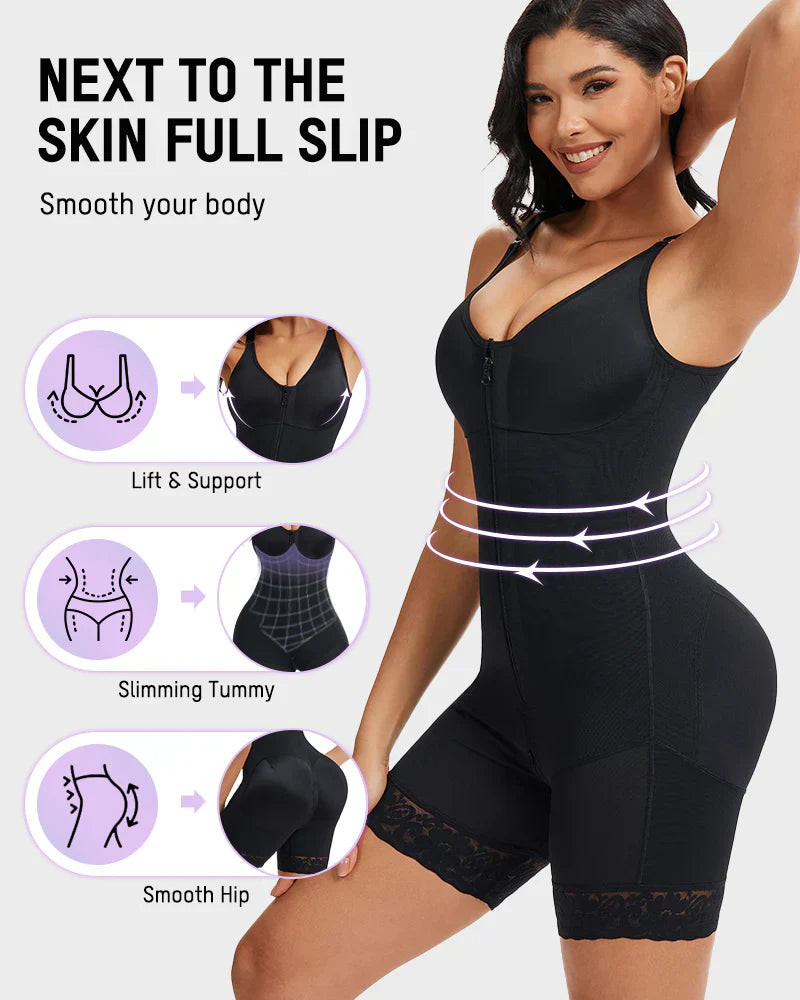 Women's Tummy Control Butt Lifter Shapewear Zipper Crotch Fajas Colombianas Slimming Body Shaper