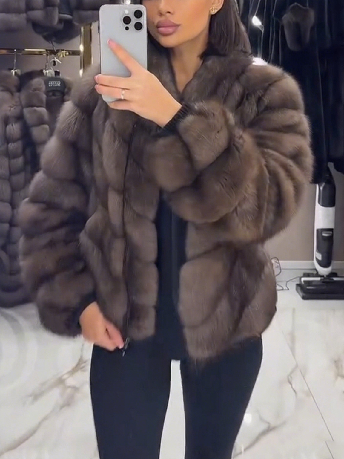 Women Plush Spliced temperament Casual Coat - Seldom Seen Styles