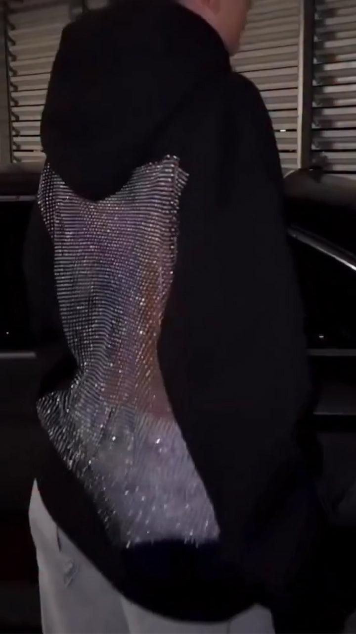 Backstage Crystal-Mesh Hoodie - Seldom Seen Styles