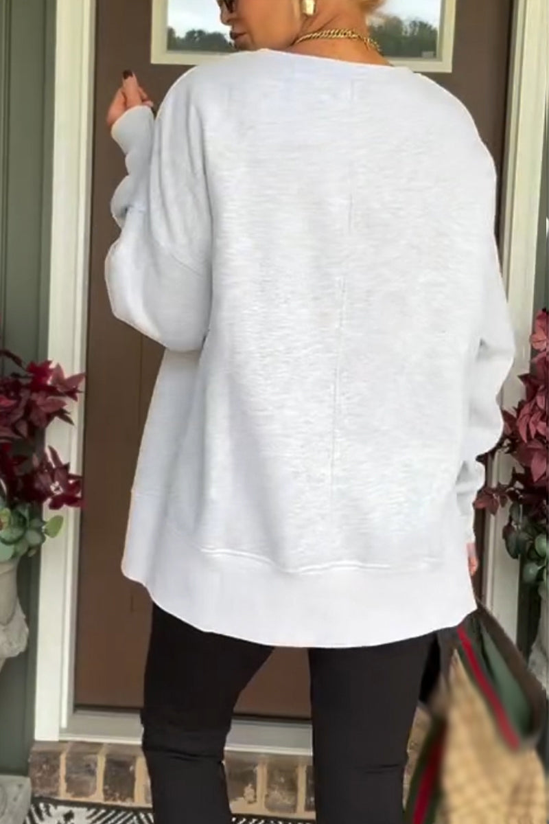 Womens Oversized Sweatshirts Crewneck Long Sleeve Tops Fleece Pullover Fall Fashion Clothes with Pocket - Seldom Seen Styles