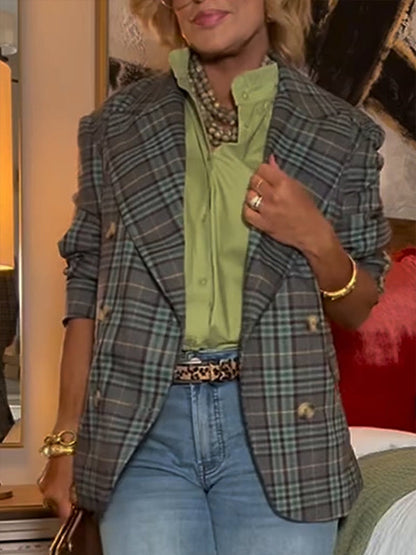 Womens Casual Blazer Jacket Long Sleeve Open Front Work Office Blazer Lapel Button Jacket