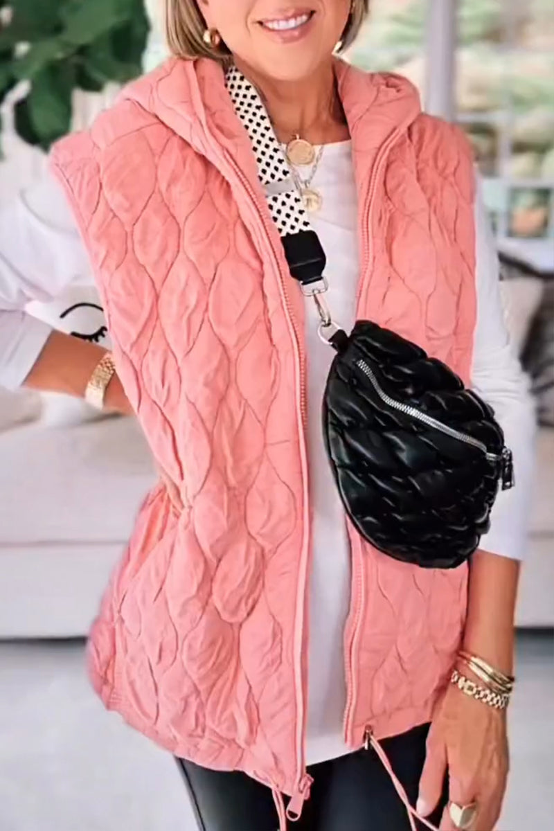 Women's 2025 Fall Spring Vest Casual Sleeveless Hooded Zip Up Jacket Trendy Winter Coat Outerwear - Seldom Seen Styles