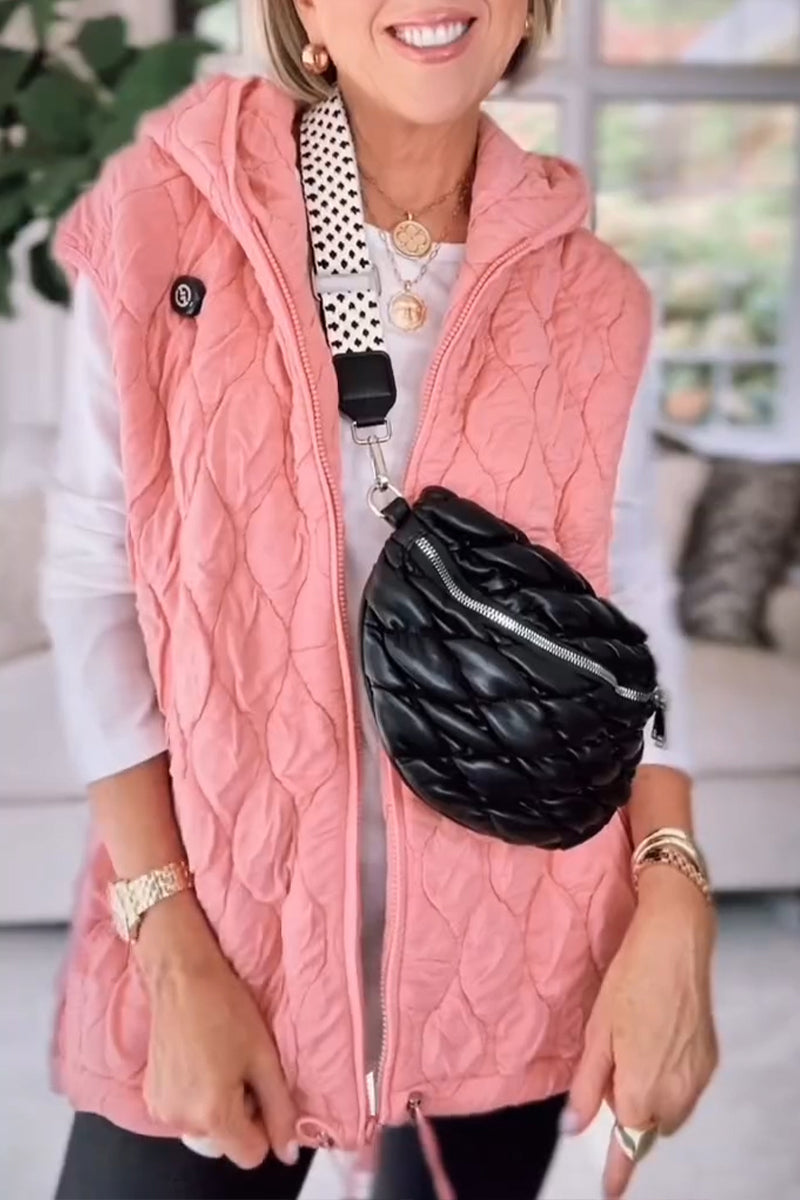 Women's 2025 Fall Spring Vest Casual Sleeveless Hooded Zip Up Jacket Trendy Winter Coat Outerwear - Seldom Seen Styles